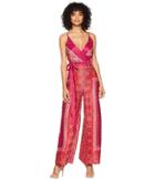 Free People Cabbage Rose Romper (pink Combo) Women's Jumpsuit & Rompers One Piece
