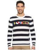 Nautica 9 Guage Signal Flag Intarsia (bright White) Men's Sweater