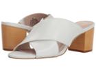 Nine West Freddius Slide Block Heeled Sandal (white Leather) Women's Dress Sandals