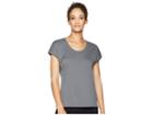 Asics Legends Cap Sleeve Top (dark Grey Heather) Women's Short Sleeve Pullover