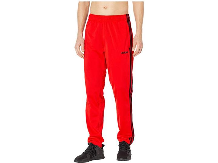 Adidas Essentials 3-stripes Tricot Track Pants (active Red/black) Men's Casual Pants