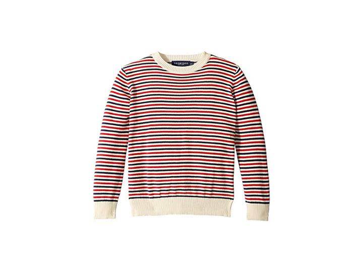 Toobydoo Knit Crew Neck Sweater (toddler/little Kids/big Kids) (red Stripe) Boy's Sweater