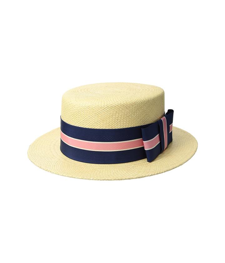 Vineyard Vines Kentucky Derby Boater Straw Hat (natural) Traditional Hats