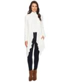 Mod-o-doc Chenille Sweater Knit Draped Cardigan Sweater (winter White) Women's Sweater