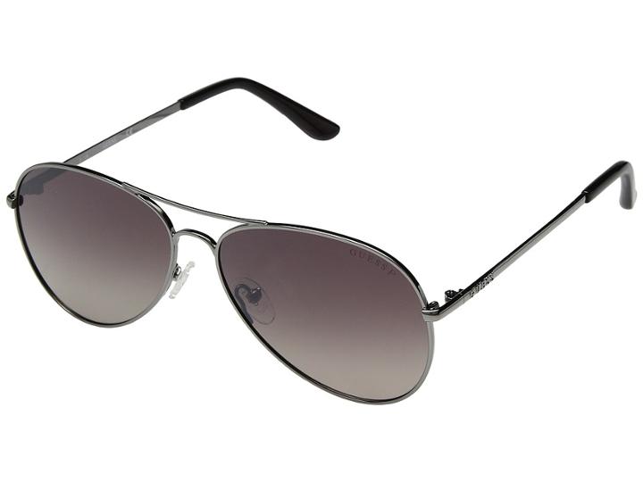Guess Gu6925 (shiny Gunmetal/brown Polarized 1) Fashion Sunglasses