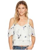 Lucky Brand Floral Cold Shoulder Top (multi) Women's Short Sleeve Pullover