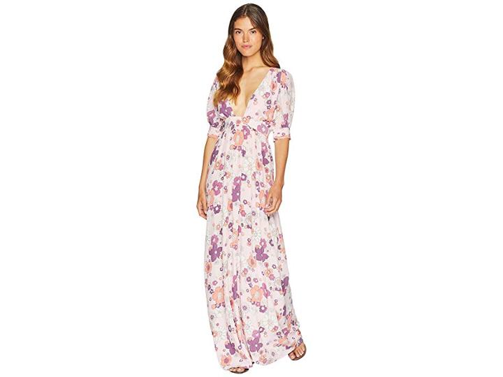 For Love And Lemons Magnolia Maxi Dress (pink Blossom) Women's Dress