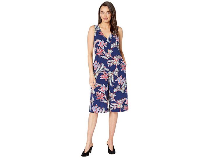Laundry By Shelli Segal Printed Jumpsuit (navy Multi) Women's Jumpsuit & Rompers One Piece