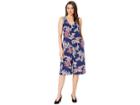 Laundry By Shelli Segal Printed Jumpsuit (navy Multi) Women's Jumpsuit & Rompers One Piece