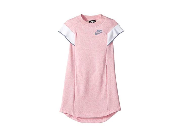 Nike Kids Nsw Short Sleeve Dress (little Kids/big Kids) (pink/heather/ashen Slate) Girl's Dress