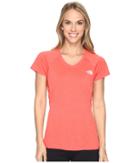 The North Face Initiative Short Sleeve Shirt (cayenne Red Heather (prior Season)) Women's Short Sleeve Pullover