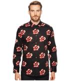 Ted Baker Silky Long Sleeve Floral Print Shirt (navy) Men's Clothing