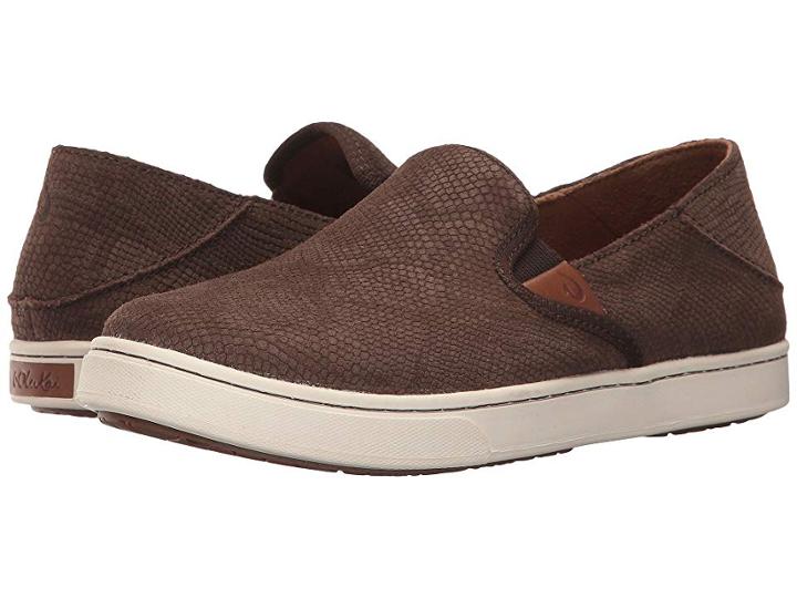 Olukai Pehuea Leather (dark Java Honu/dark Java) Women's Shoes