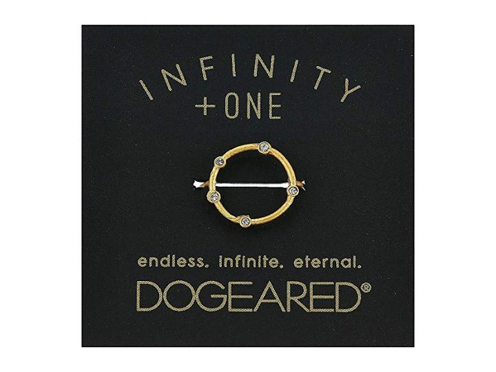 Dogeared Infinity + One, Halo W/ Crystal Ring (gold Dipped) Ring