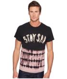 Depressed Monsters Stay Sad Reverse Tie-dye Splatter Premium Tee (black/bleach) T Shirt