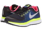 Nike Kids Zoom Pegasus 34 (little Kid/big Kid) (black/chrome/volt/racer Blue) Boys Shoes