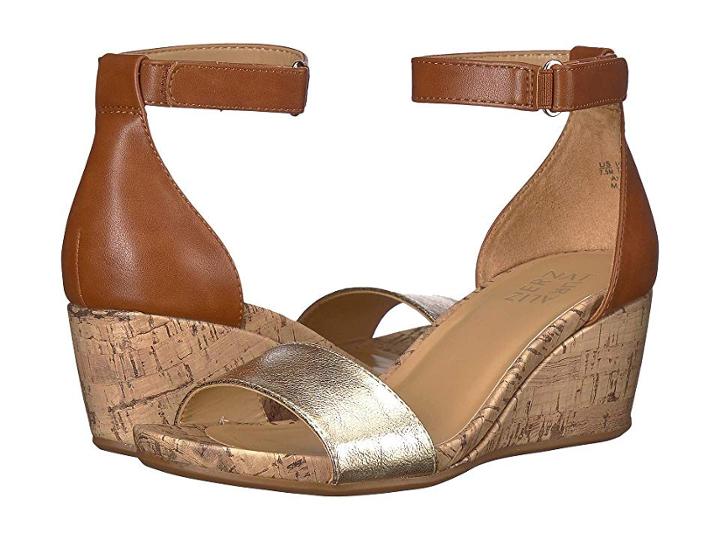 Naturalizer Areda (tan/gold Metallic Synthetic Smooth) Women's Wedge Shoes