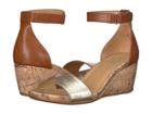 Naturalizer Areda (tan/gold Metallic Synthetic Smooth) Women's Wedge Shoes
