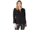 Michael Michael Kors Plus Size Grommet Lace-up Bell Sleeve (black) Women's Clothing