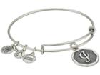 Alex And Ani Initial I Charm Bangle (rafaelian Silver Finish) Bracelet