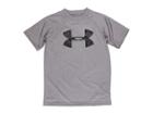 Under Armour Kids S/s Ua Techtm Big Logo (big Kids) (true Grey Heather/black) Boy's T Shirt