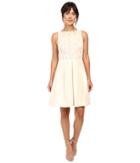 Taylor Shantung With Lace Party Dress (french Vanilla) Women's Dress