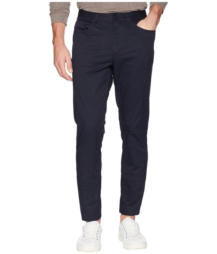 Kenneth Cole New York Stretch Sateen Five-pocket Casual Pants (navy) Men's Casual Pants
