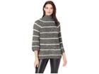 Chaps Cotton Blend Long Sleeve Sweater (polo Black Multi) Women's Sweater