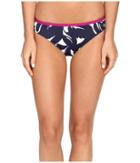 Tommy Bahama Graphic Jungle Reversible Hipster Bottom (mare Navy/white) Women's Swimwear