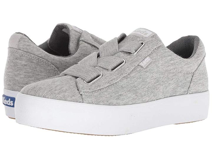 Keds Triple Cross Jersey (light Gray) Women's Hook And Loop Shoes