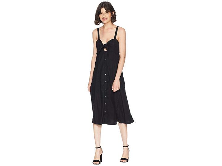 Splendid Dahlia Linen Slub Midi Dress (black) Women's Dress