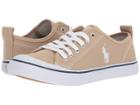 Polo Ralph Lauren Kids Karlen (big Kid) (khaki Canvas/white Pony Player) Kid's Shoes
