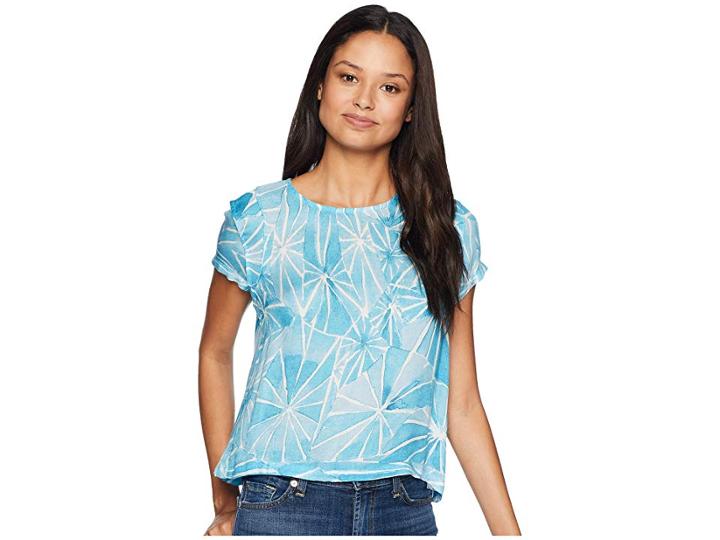 Rvca Shutter Top (blue Crest) Women's Sleeveless