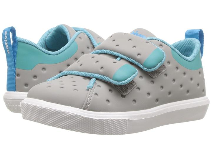Native Kids Shoes Monaco Hl Ct (toddler/little Kid) (pigeon Grey Coated/pool Blue/shell White) Kids Shoes