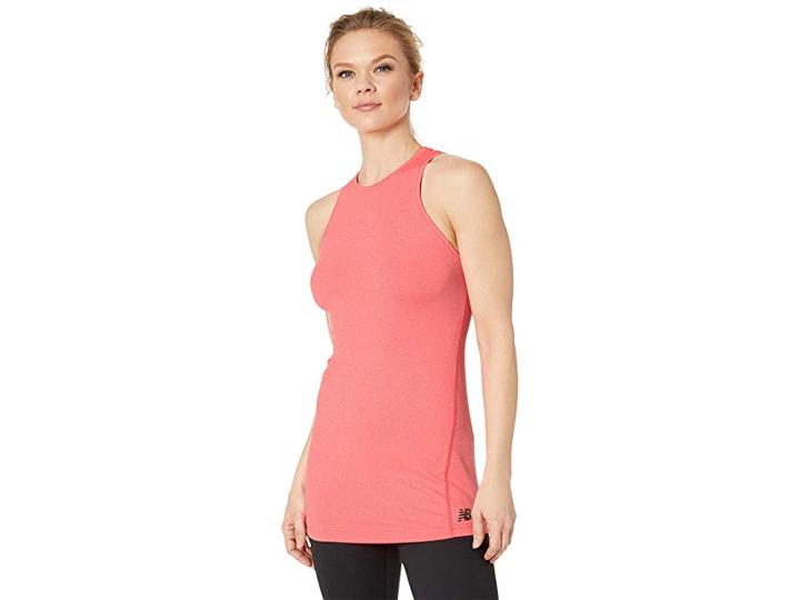 New Balance Open Back Tank Top (vivid Coral Heather) Women's Sleeveless