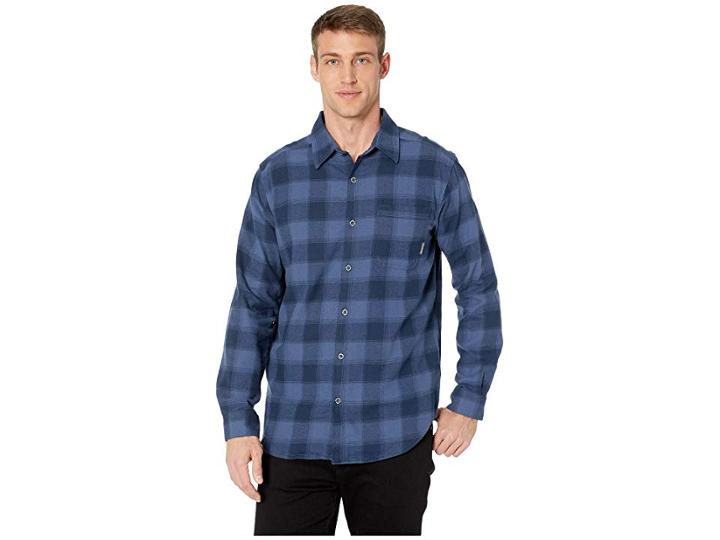 Columbia Boulder Ridge Long Sleeve Flannel (dark Mountain Ombre) Men's Long Sleeve Button Up