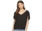 1.state Cinched Sleeve V-neck Blouse (rich Black) Women's Blouse