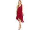Adrianna Papell Asymmetrical Front Drape Dress (alizarin Crimson) Women's Dress
