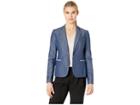 Tommy Hilfiger Cotton Shirting Elbow Patch Jacket (indigo) Women's Jacket