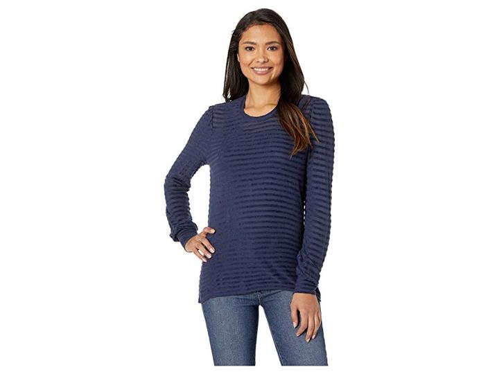 Lucky Brand Stripe Chenille Top (navy) Women's Clothing