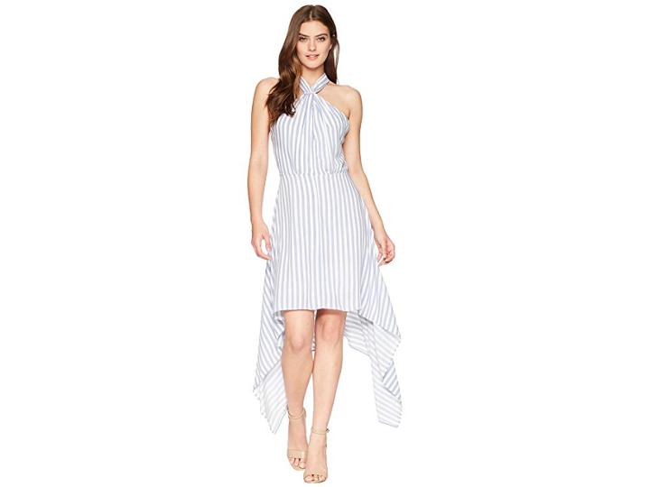 Bishop + Young Ana Halter Dress (blue/white Stripe) Women's Dress