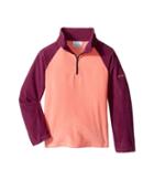 Columbia Kids Glacialtm Fleece Half Zip (little Kids/big Kids) (hot Coral/dark Raspberry) Girl's Fleece