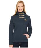 The North Face Crescent Hooded Pullover (ink Blue Heather) Women's Sweatshirt