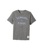 The Original Retro Brand Kids School Is Cool Tri-blend Short Sleeve Tee (big Kids) (streaky Grey) Boy's T Shirt
