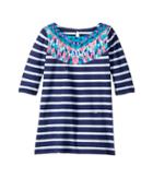 Lilly Pulitzer Kids Bay Dress (toddler/little Kids/big Kids) (bright Navy/island Medallion Stripe Eng Little Bay) Girl's Dress