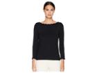 Kate Spade New York Broome Street Scallop Knit Top (black) Women's Clothing