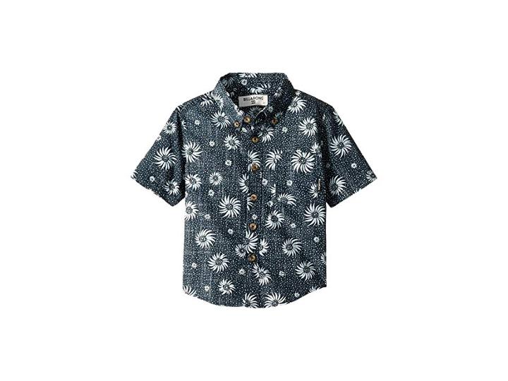 Billabong Kids Sundays Mini Short Sleeve Shirt (toddler/little Kids) (navy) Boy's Short Sleeve Button Up