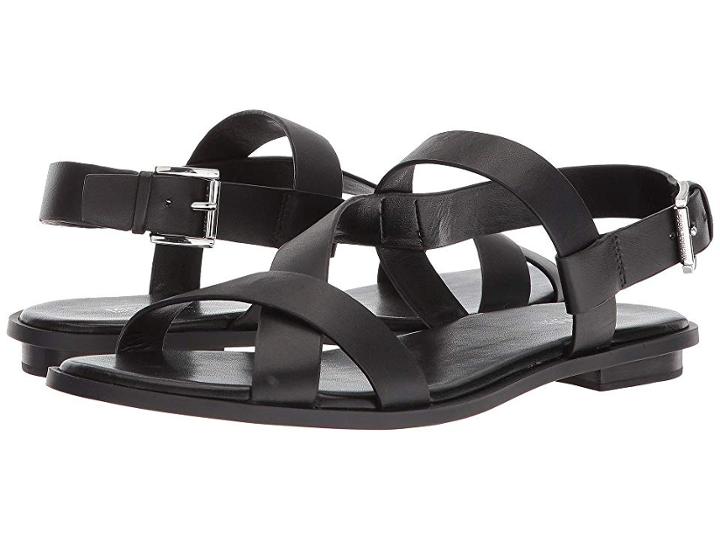 Michael Michael Kors Mackay Flat Sandal (black Vachetta) Women's Sandals