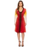 Sonia Rykiel Rainbow Silk Dress (multi Red) Women's Dress