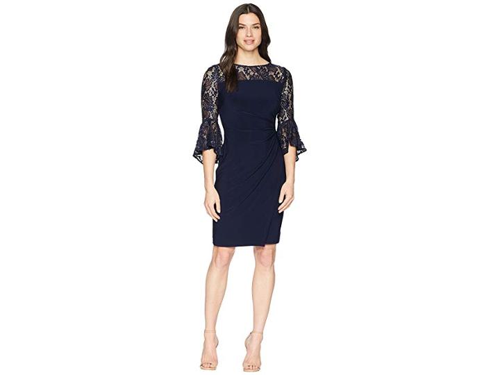 Lauren Ralph Lauren Sandara (lighthouse Navy/navy Shine) Women's Dress